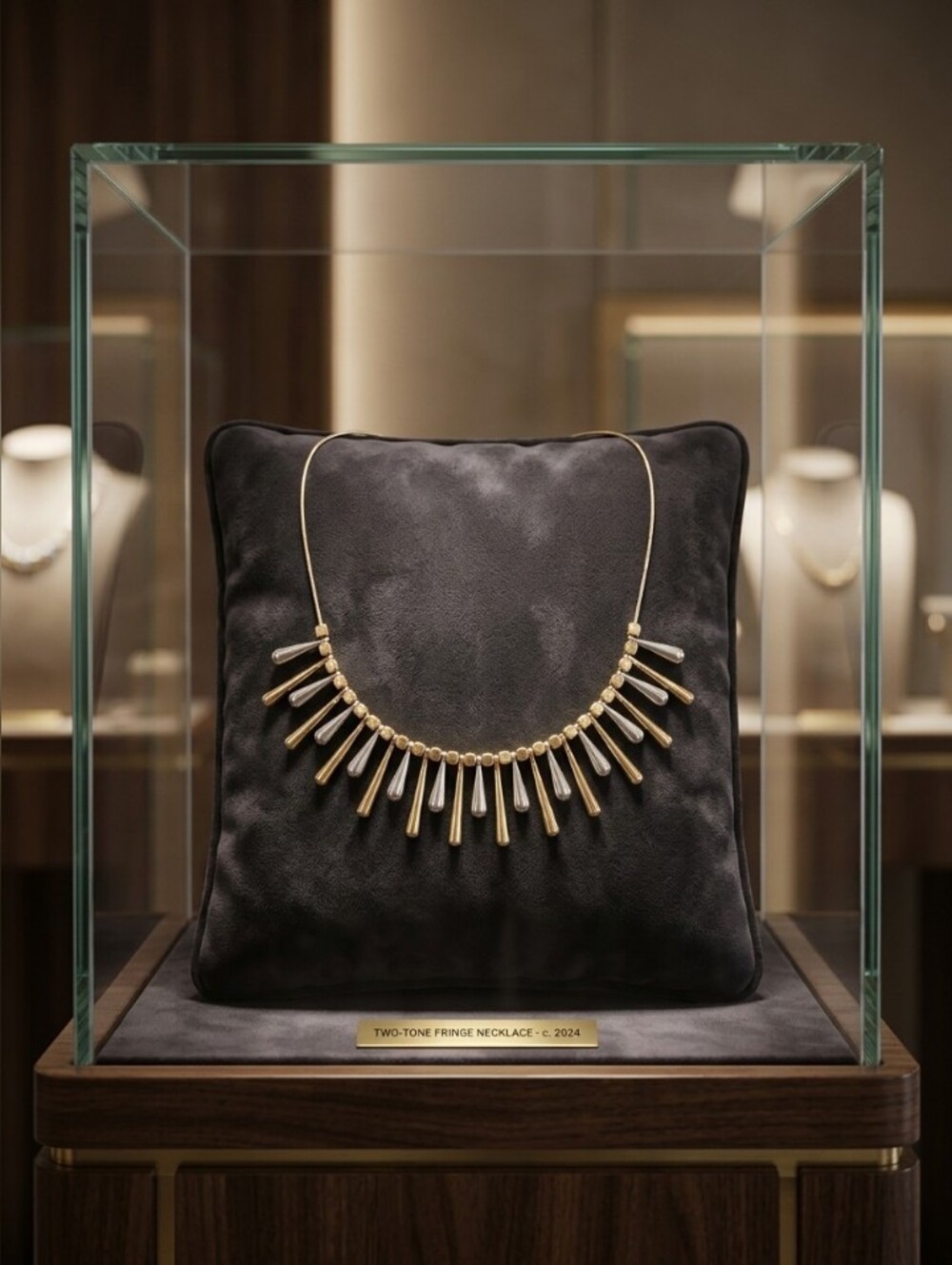 Two-Tone Fringe Necklace in Gold and Silver - Women Jewelry ✨